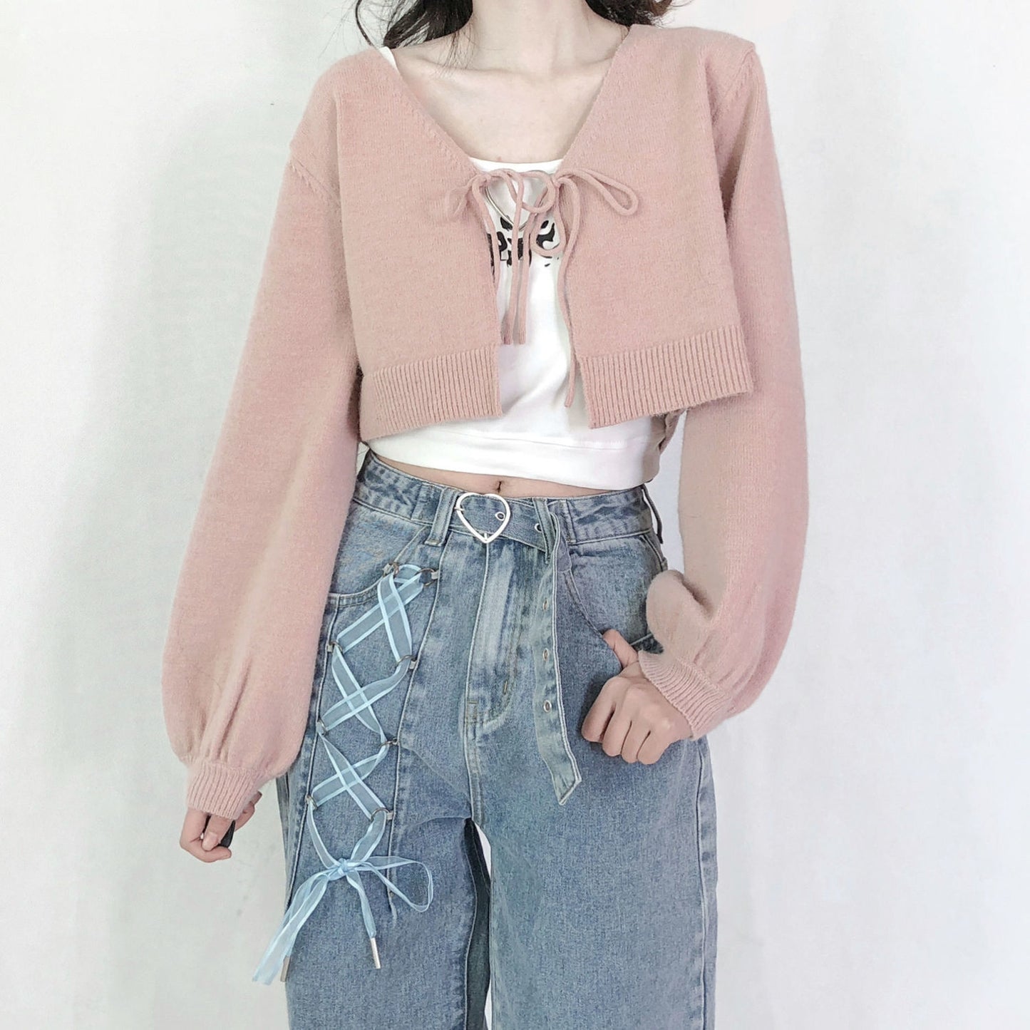 High-waisted Straight-leg Jeans For Schoolgirls Are Slim And Versatile With Loose Wide Legs
