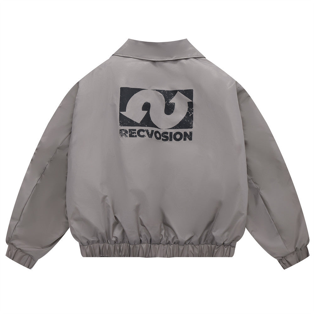 American Street Fashion Letter Printed Cotton-padded Jacket Jacket Men