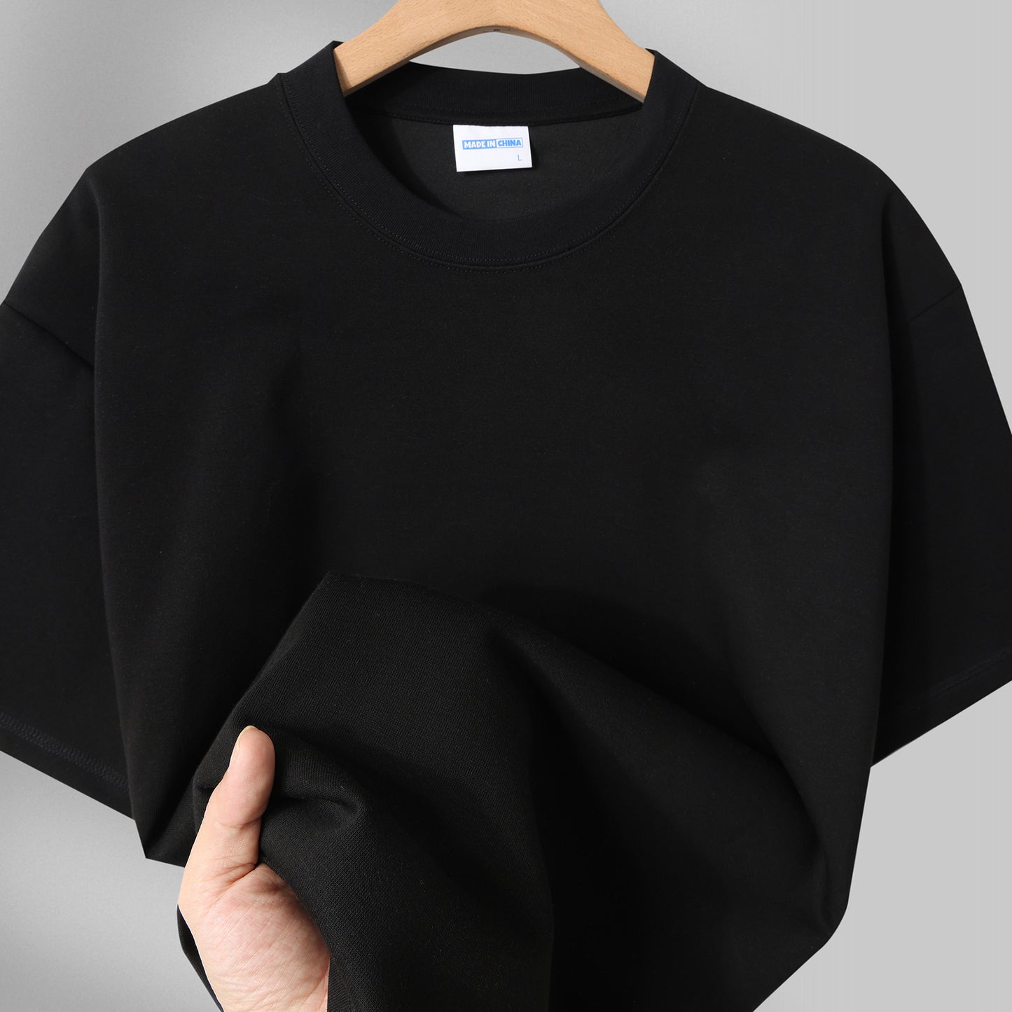Fashion Men's And Women's Couple's Clothes Loose Shoulder Solid Color Base Shirt