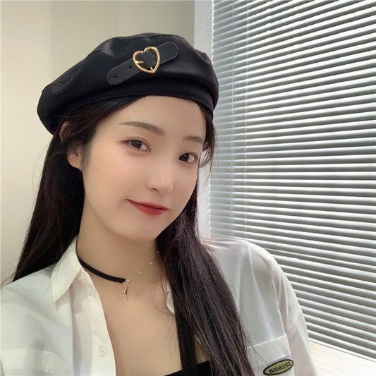 Women's Summer Breathable Retro Black Sweet Beret