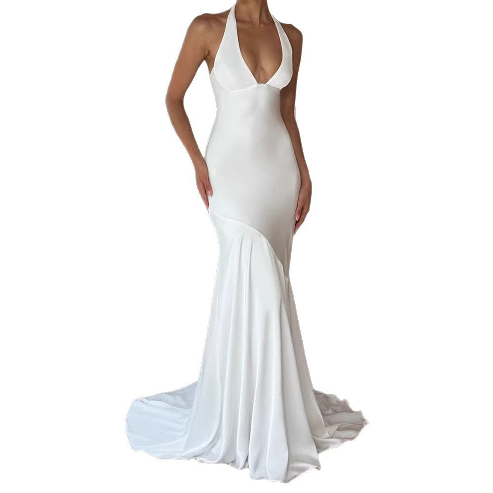 Womens Fashion V-Neck Sexy Slim-Fit Dress