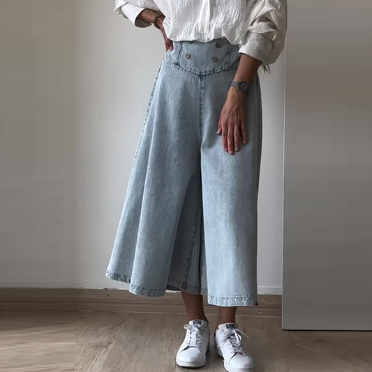 Stilfulde løstsiddende jeans i denim med høj talje