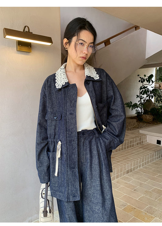 Linen straight-leg jeans til kvinder