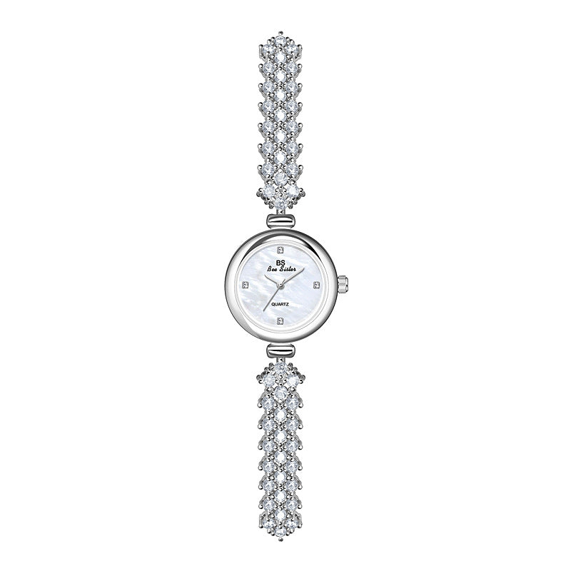 Mermaid Light Luxury Diamond Small Gold And Silver Chain Watch