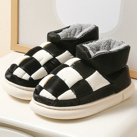 Waterproof Indoor Warm Plush High Soled Cotton Shoes
