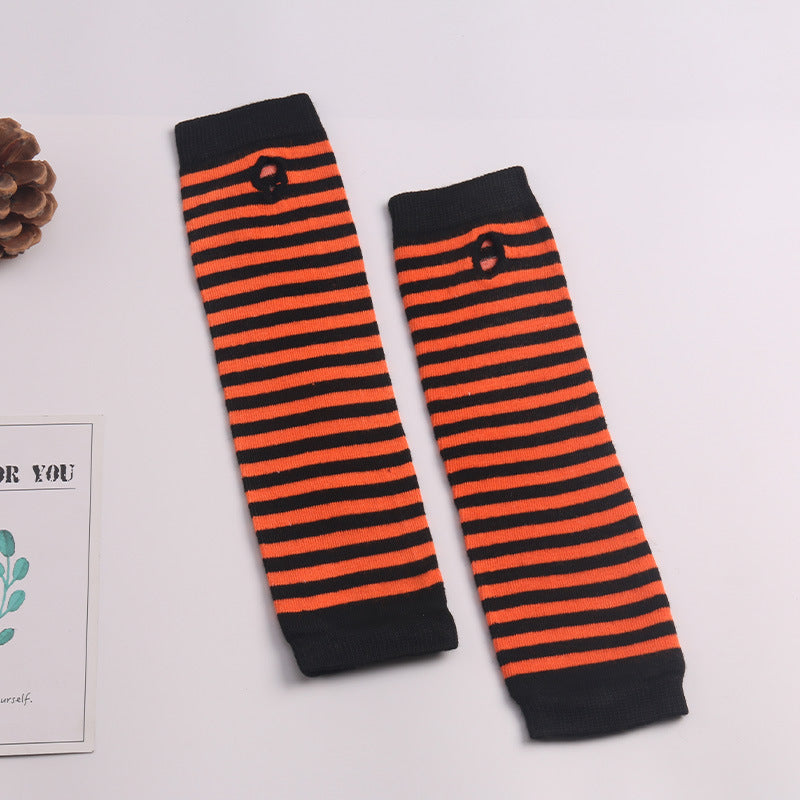 Black-and-white Striped Cotton Long Wrist Cuff