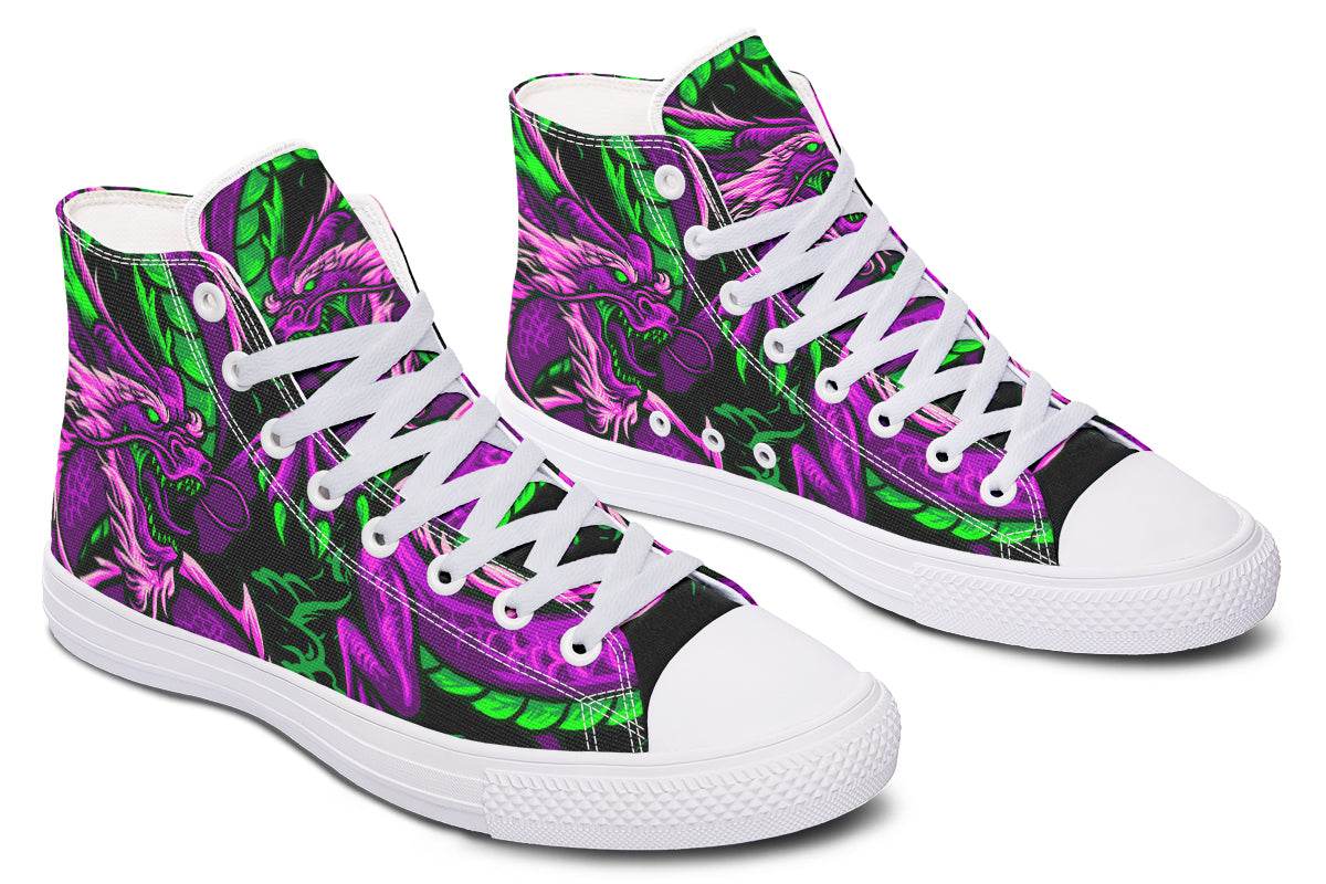Men's And Women's Fashion Color Printing High-top Canvas Shoes