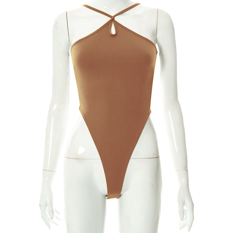 Women's Lace Up Large Backless Bodysuit