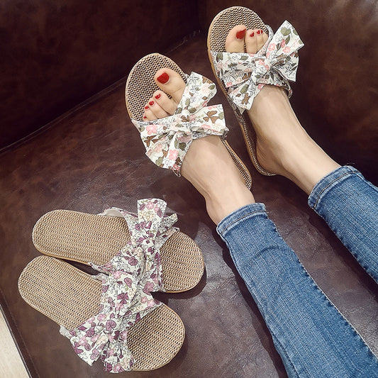 Bow Sweet Non-slip Home Floor Sandals And Slippers