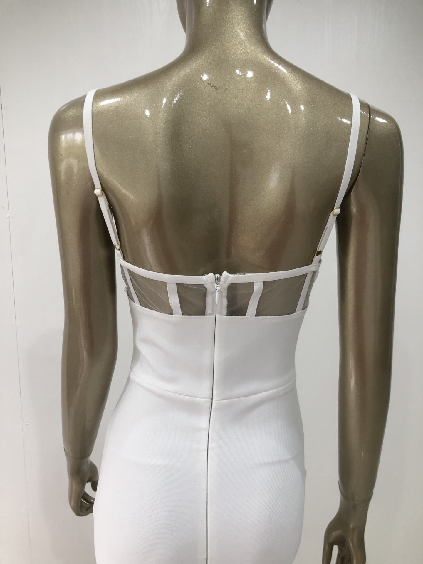Bandage European And American Fashion White Suspender Party Formal Dress