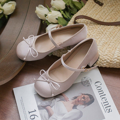 Women's Fashion Satin Bow Heels