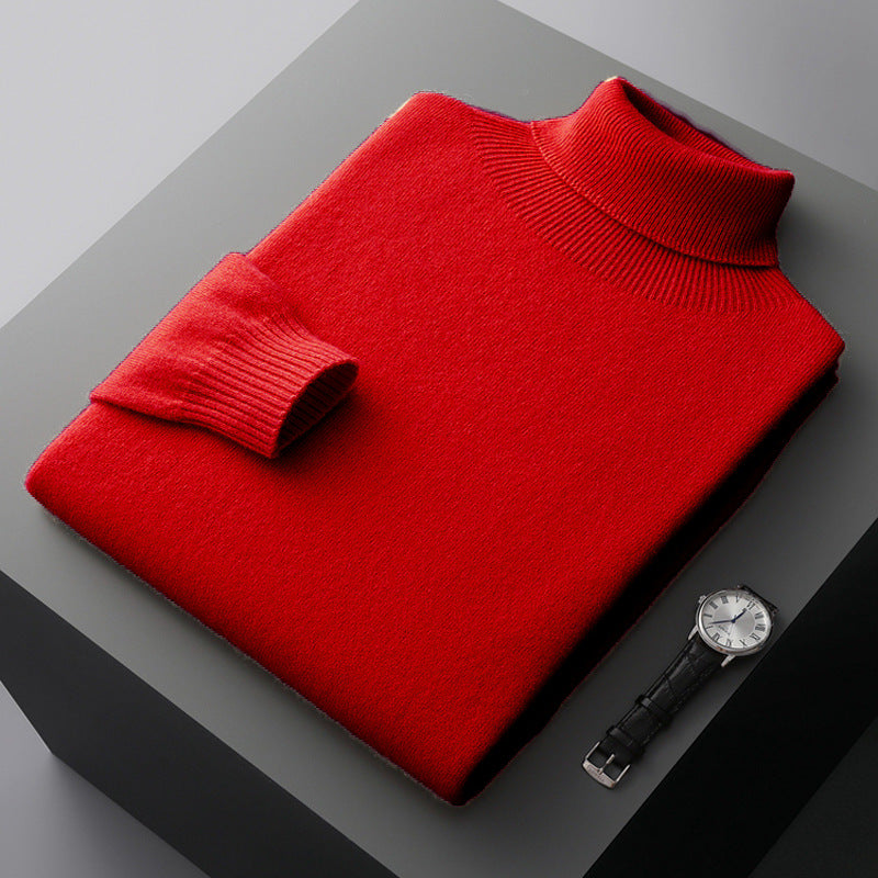 Men's High Lapel Pullover Autumn And Winter Loose Knitted