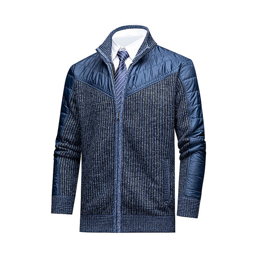 Men Thermal Knitted Business Sweater With A Stand Collar