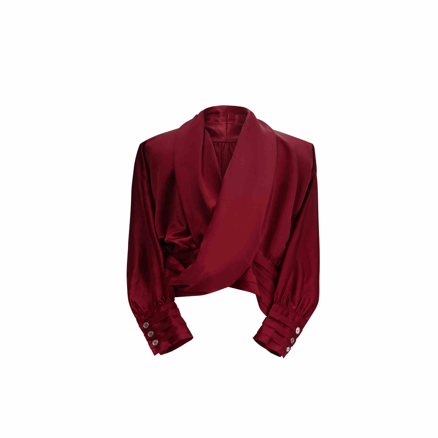 V-neck Padded Shoulder Shirt Loose Cardigan Top