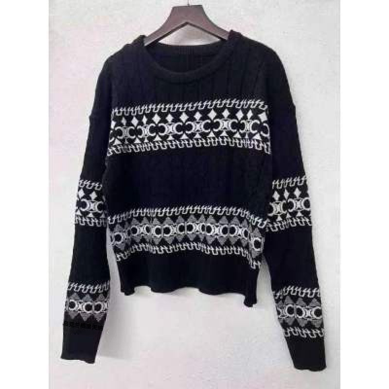 Fashion Trend Jacquard Sweater Casual Loose And Lazy Style