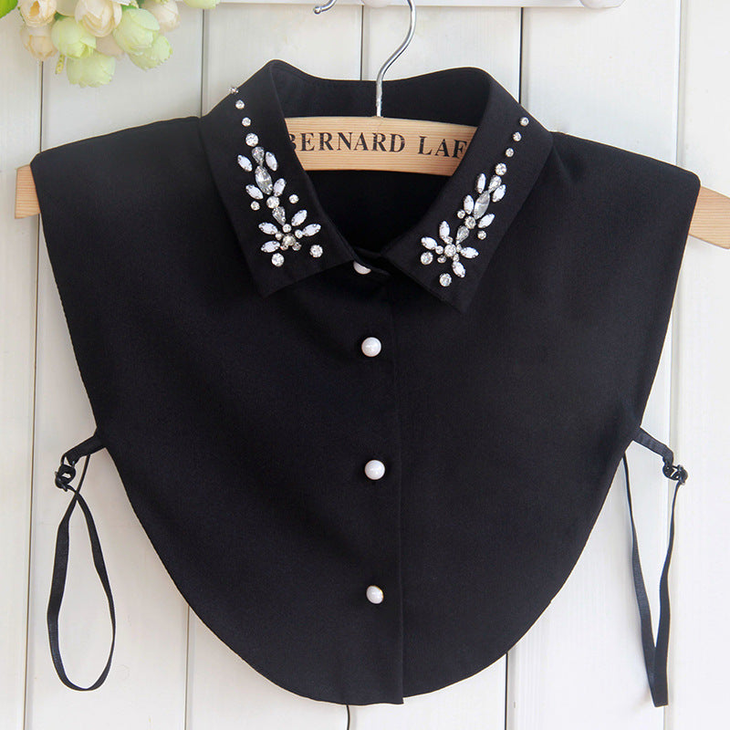 Chiffon Rhinestone Fake Collar Shirt Women's Shawl
