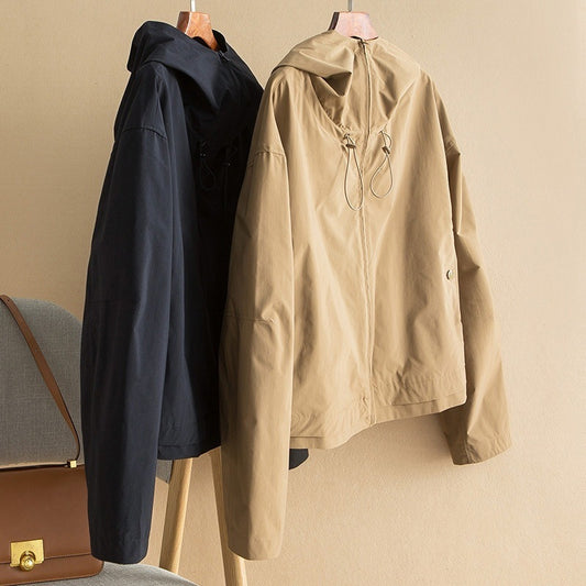 Kort Trenchcoat Dame Moderne Profil Slankende