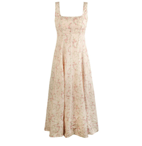 Floral Figure-flattering Waist-cinching Slip Dress With A Flowy Floral Printperfect For Summer