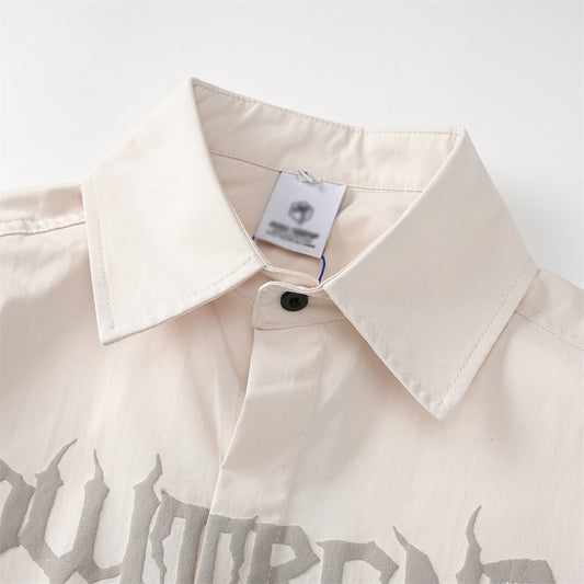 Figure Printed Long-sleeved Shirt European And American Style Trendy Loose Casual Cardigan Top Men