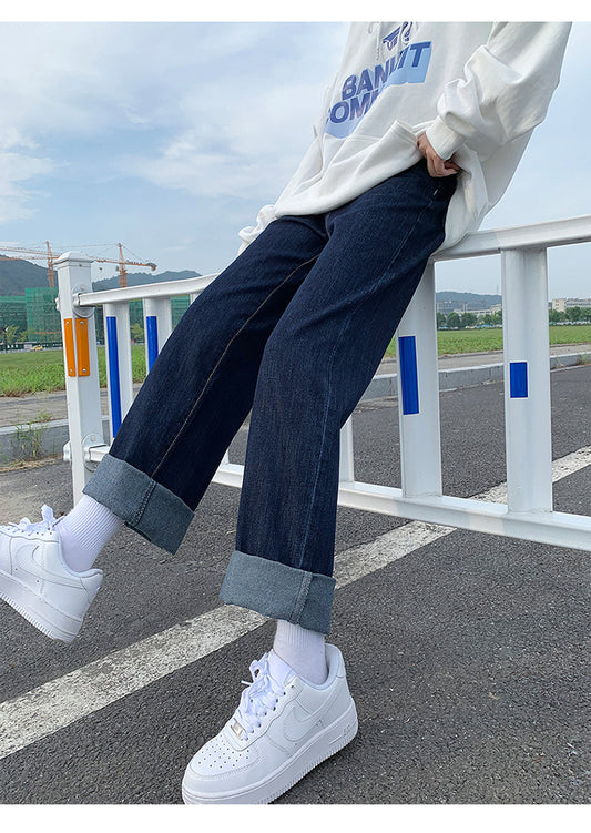 High Waist Comfortable Loose Wide Leg Straight Jeans