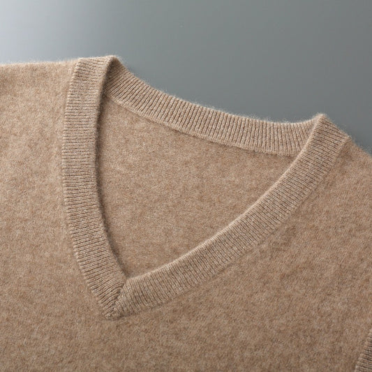 Casual Middle-aged V-neck Vest Sleeveless Sweater
