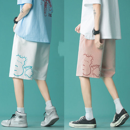 Women's American Loose Straight Wide Leg Sports Shorts