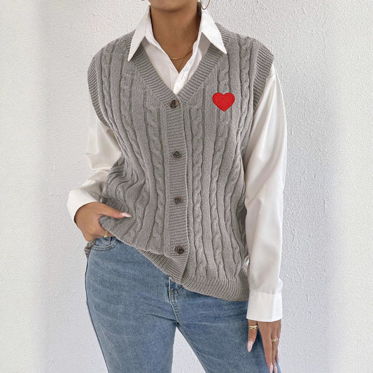 Women's Knitted Cardigan Casual Vest