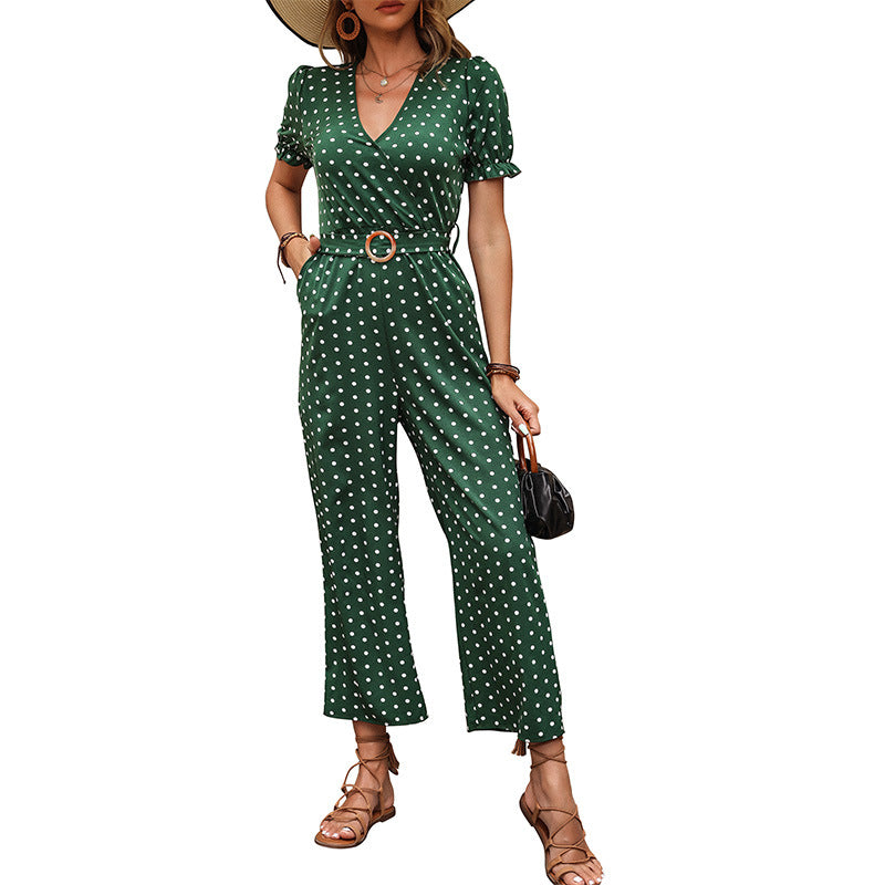 Summer European And American Short Sleeve Waist-controlled Pants