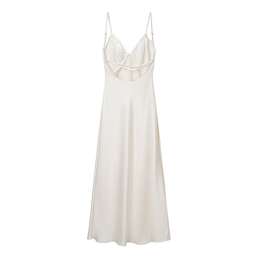 Backless Design Lace Patchwork Dress For Women