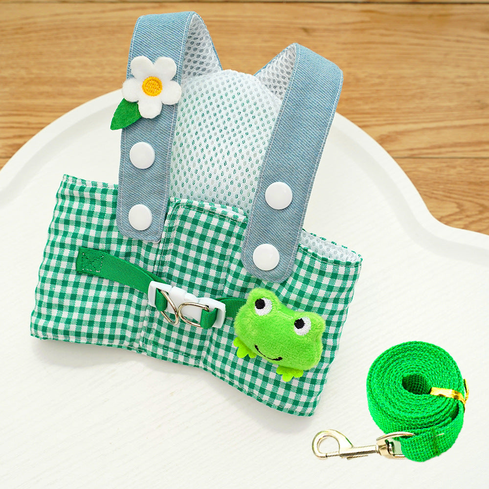 Frog Pet Harness Traction Cat Rope Suit