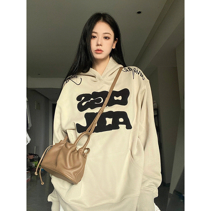 Fleece-lined Fashionable Elegant Letter Sweater Jacket