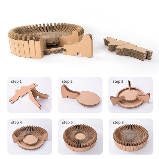 DIY Splicing Nest Corrugated Cat Scratcher