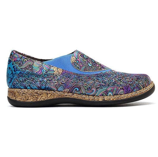 Ethnic Style Elastic Pumps Casual Large Size Slip-on Low-cut Vintage Flat Shoes
