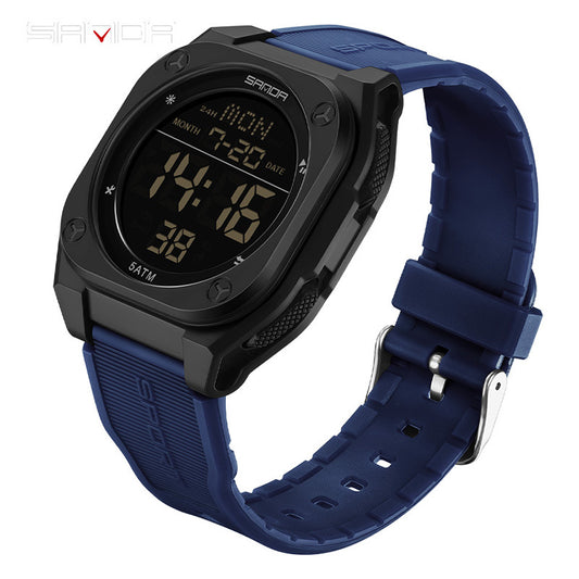 Sandar Best-selling Transparent Electronic Watch With A Large Square Single-display Dial