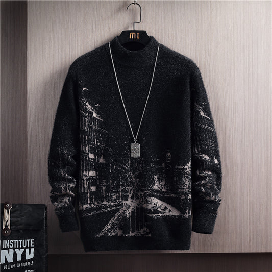 Efterår Og Vinter Rund Hals Langærmet Pullover Tyk Sweater