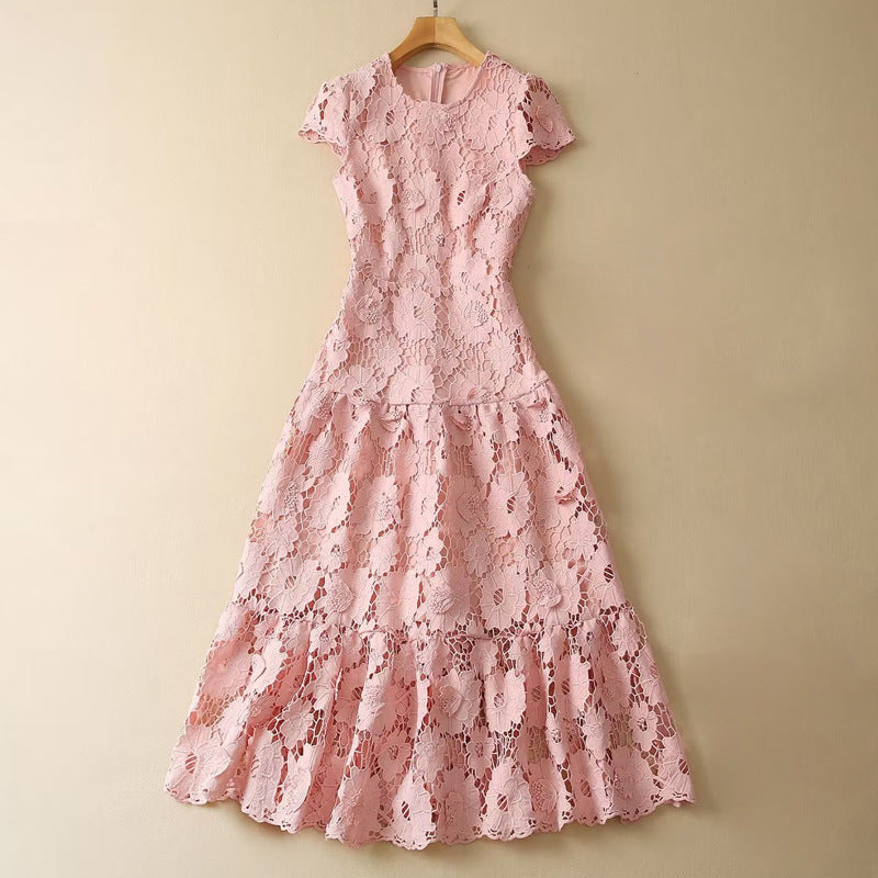 Lake Blue Lace Up High Dress