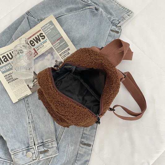 Women's Fashionable And Versatile Lambswool Shoulder Bag