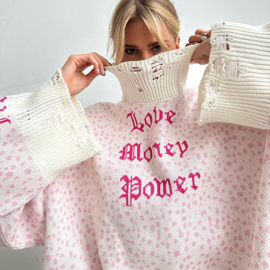 Women's All-match Loose Letter Embroidery Sweater