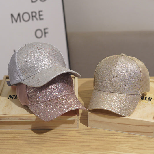 Women's Mesh Breathable Shade Mesh Sequin Hat