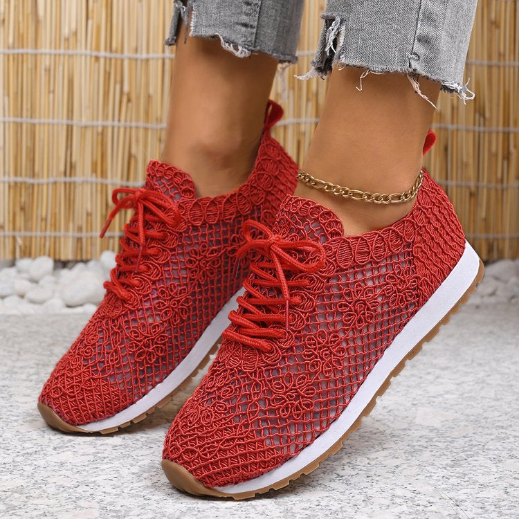 Women's Mesh Surface Shoes Lace-up Canvas Shoes