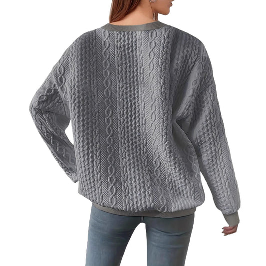 Afslappet Langærmet Sweatshirt Med Rund Hals Til Kvinder I Et Afslappet Design