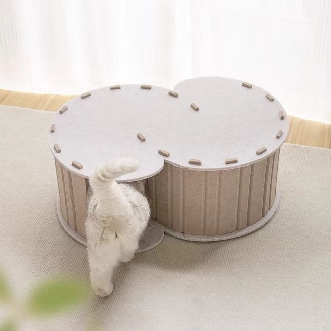 Foldable Semi-closed Felt Cat Scratch Board Nest