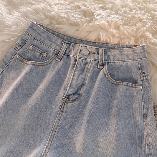 Denim Shorts Women's High-waist Lace Design Hot Pants