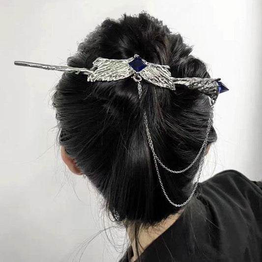 High-grade Design Tassel Hairpin Blue Zircon