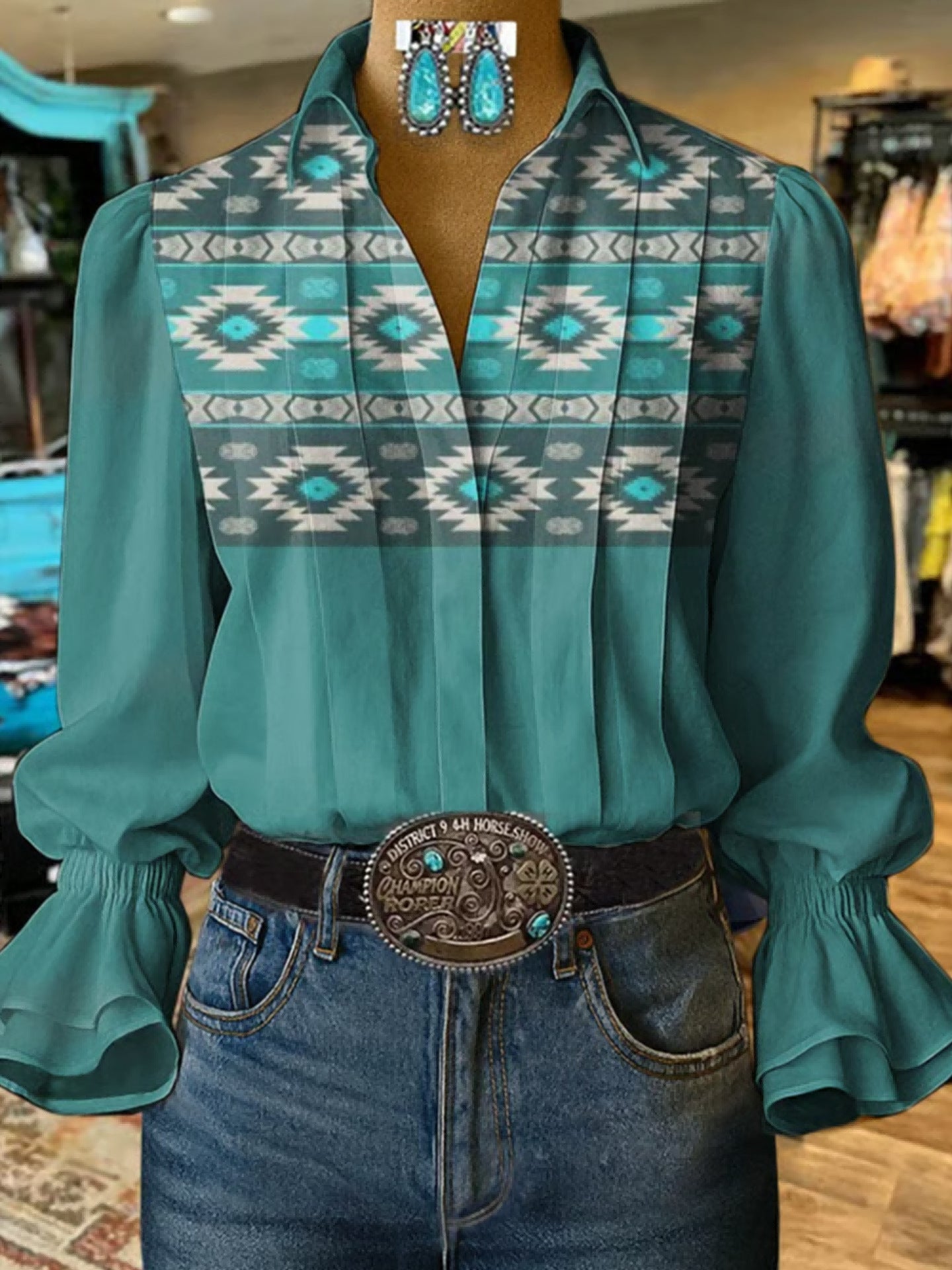 Women's 3D Digital Print Fashionable Casual Shirt