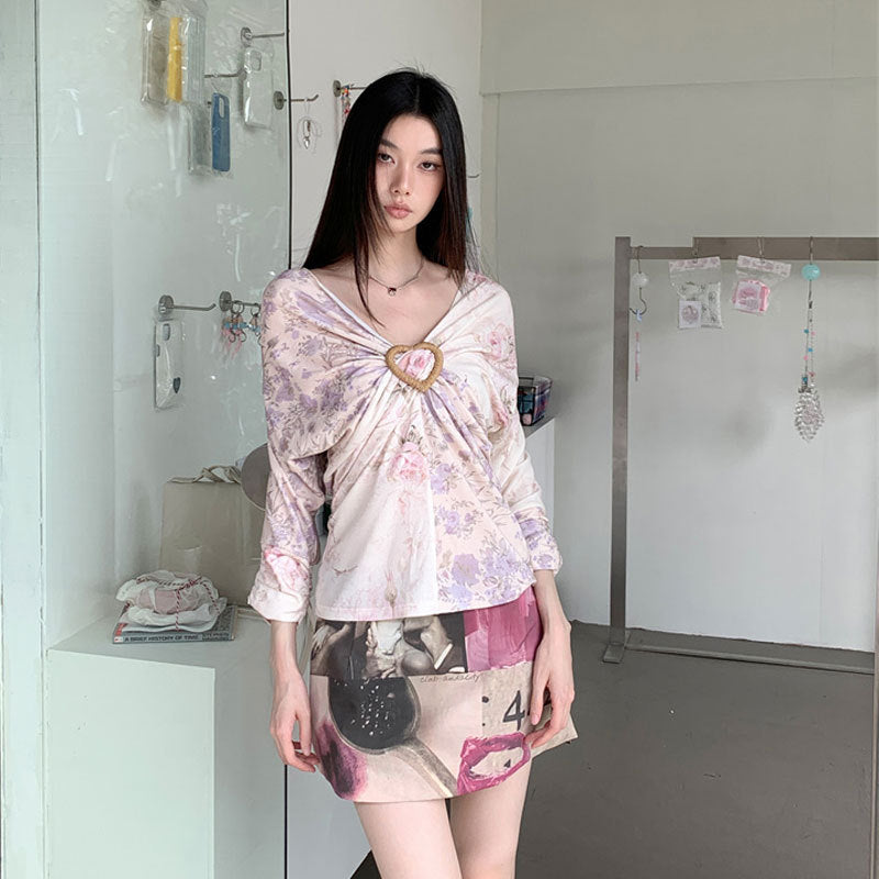Floral Patchwork Loose Top Women
