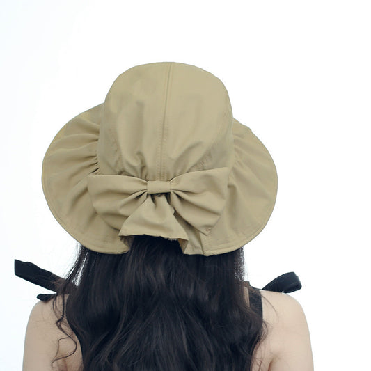 Casual Japanese Large Brim Cotton Linen Sun Hat Foldable