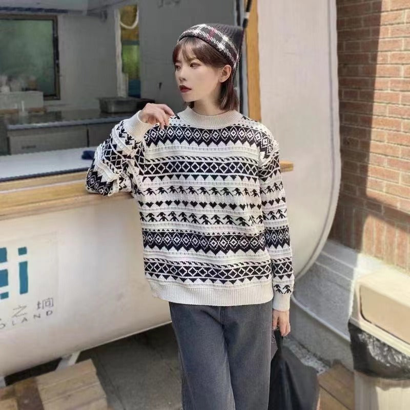 Women's Literary And Artistic Port Style Sweater Loose Sweet Pullover