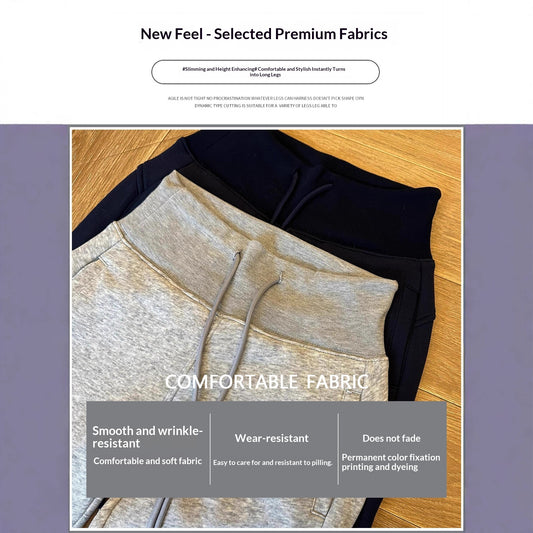 Dark Gray Flared Pants Womens High-Waisted Casual Sport Pants