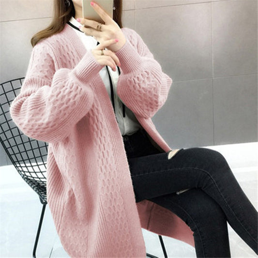 Women's Loose Mid-length Cardigan Sweater